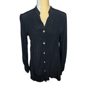 Loco Lindo Black Blouse Top Rayon Size Small